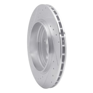 BMW 330i Brake Rotor (1) - Rear Right - R1 Concepts - Drilled & Slotted - Silver - `01-`06